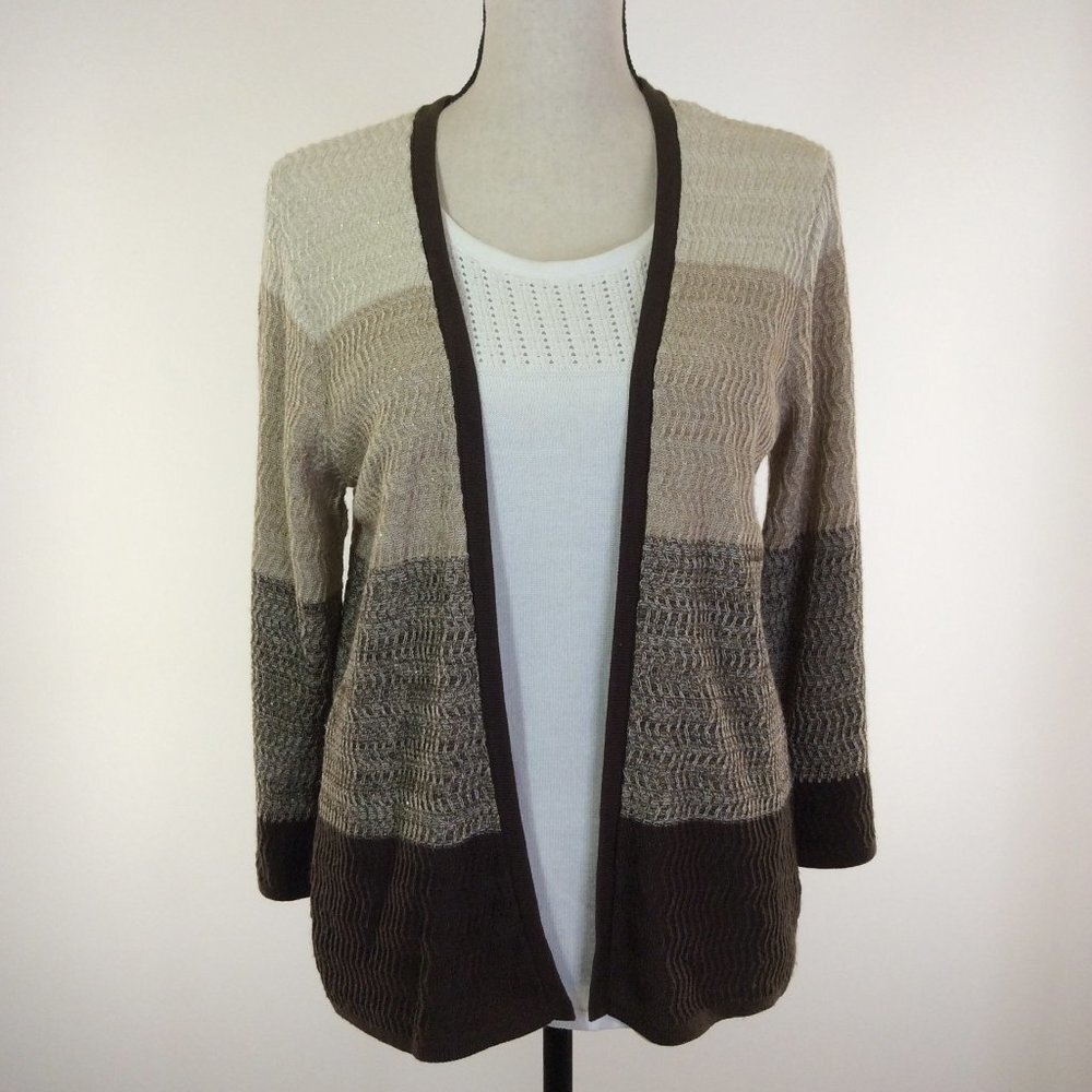 Alfred Dunner Womens Top Size Small Brown Ombre